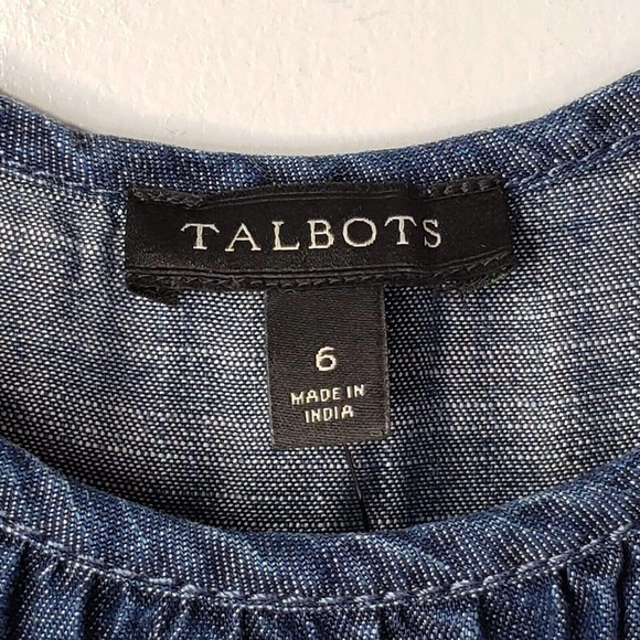 Talbots Blue Denim Tiered Jumper Maxi Dress Sleeveless Blue 6 Modest New - Picture 7 of 9